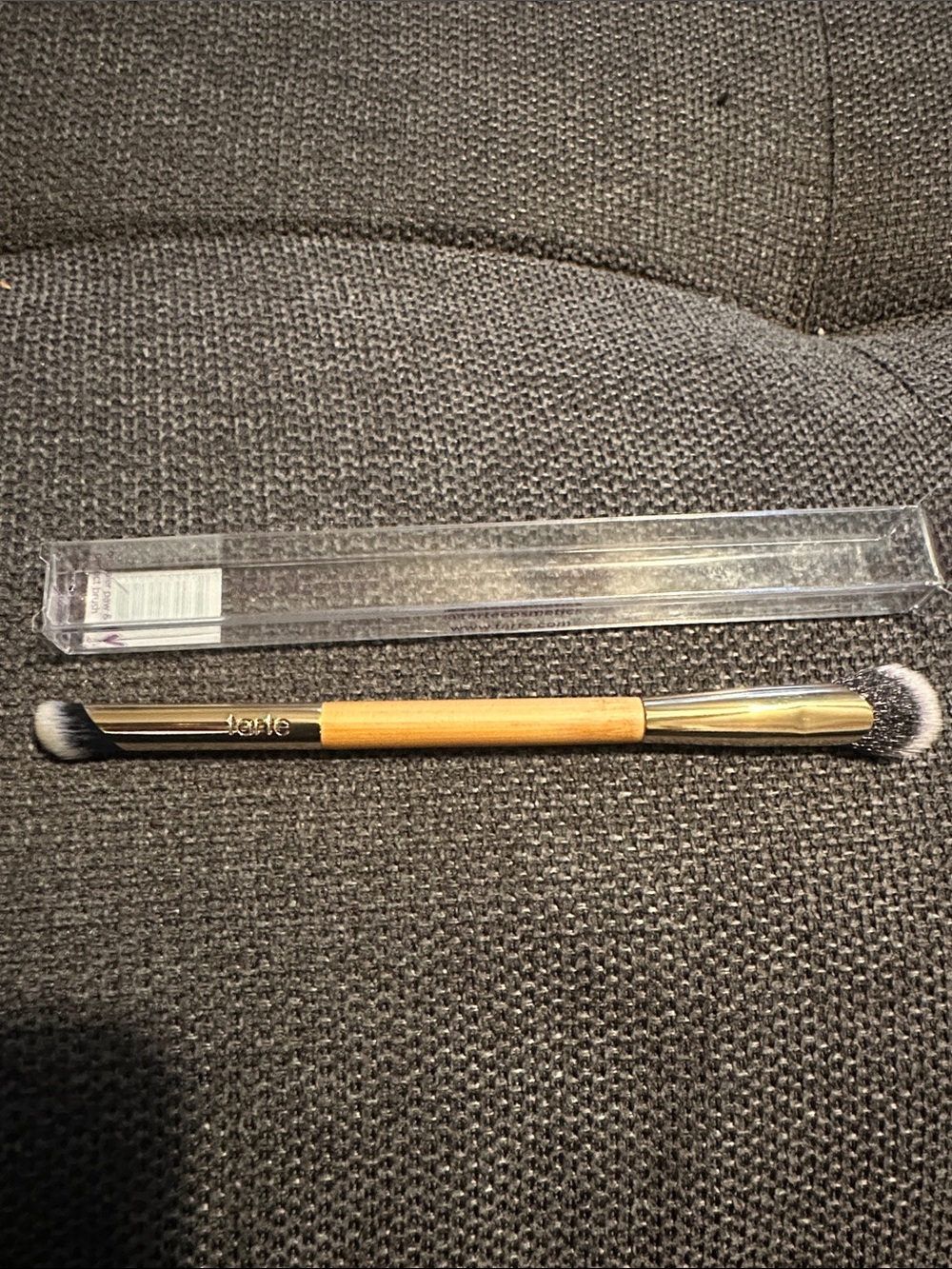 tarte Bamboo Dual-Ended Eye Brush with Gold Ferrules and Black-White Bristles